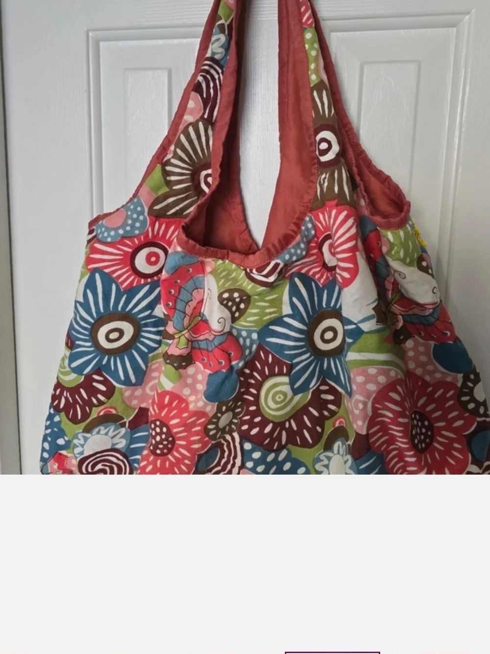 Boho Floral Patchwork Tote Bag in Multicolor - Casual Women's Shoulder Bag